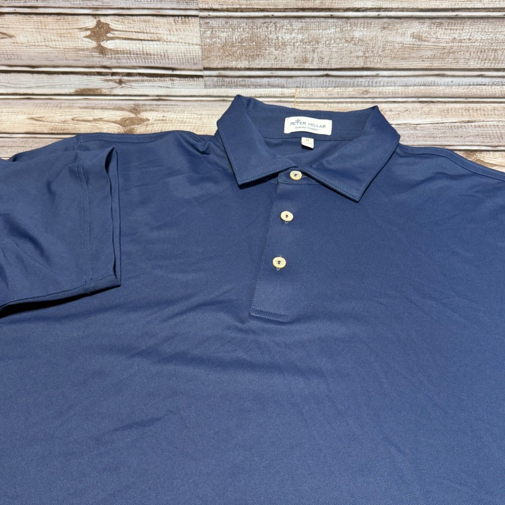 Peter Millar Polo Shirt Womens Medium Blue Summer Comfort‎ Short Sleeve